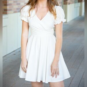 Elegant White Wrap Dress